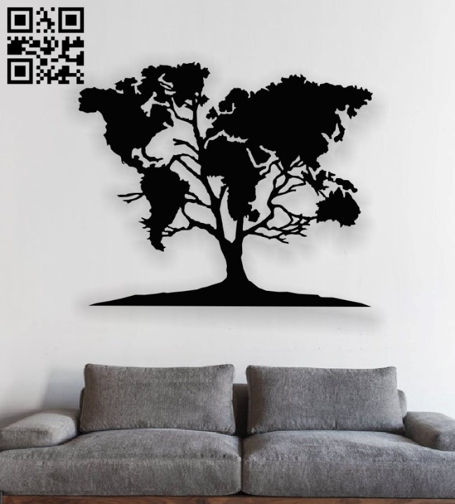 Tree E0013648 file cdr and dxf free vector download for laser cut plasma