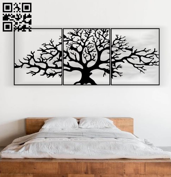 Tree wall decor E0013628 file cdr and dxf free vector download for laser cut plasma