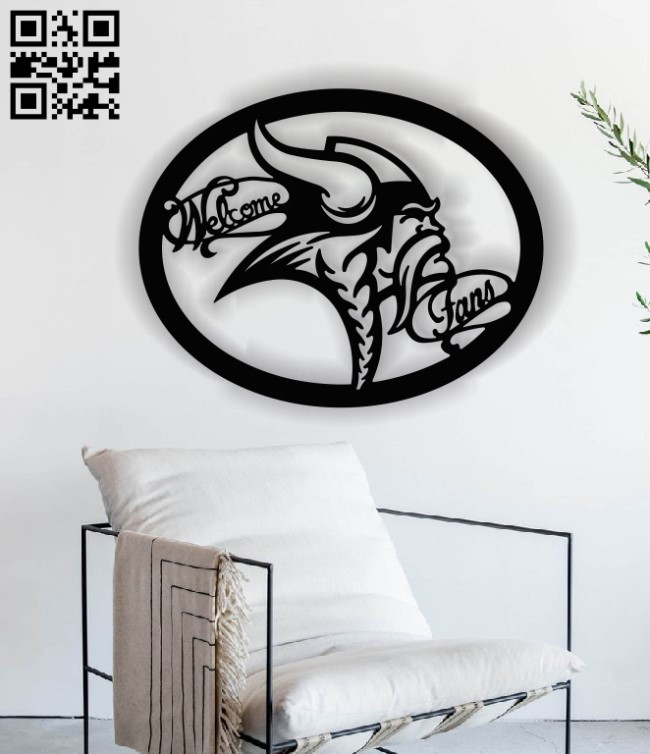 Welcome Viking Fans E0013535 file cdr and dxf free vector download for laser cut plasma