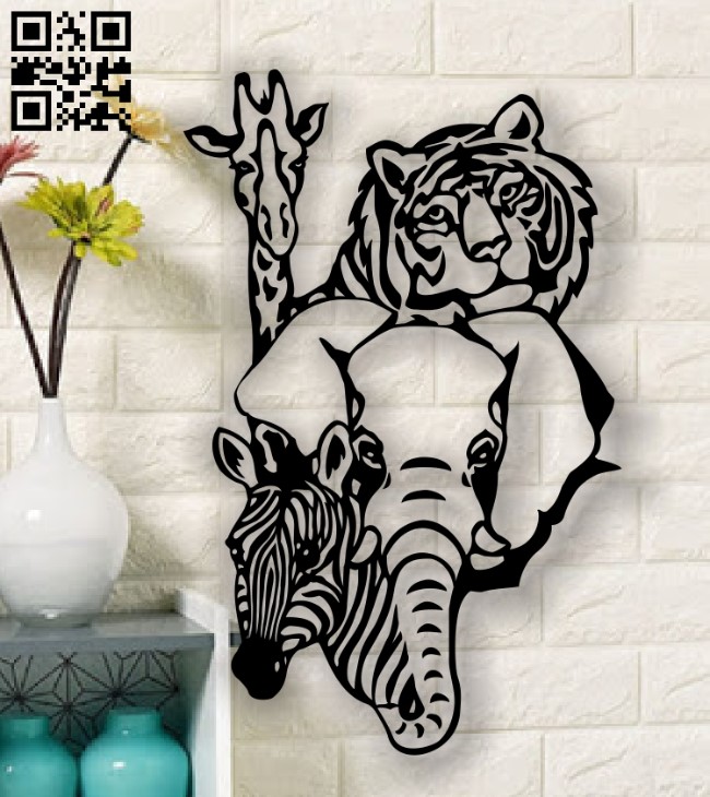 Wild animal E0013574 file cdr and dxf free vector download for laser cut plasma