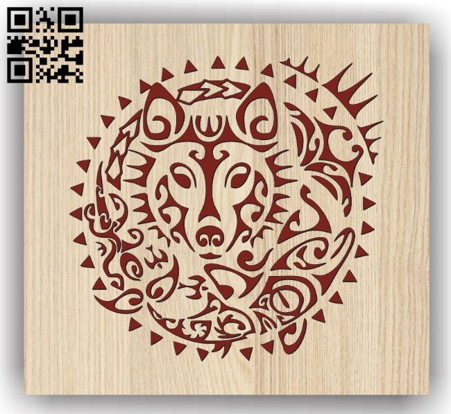 Wolf E0013503 file cdr and dxf free vector download for laser engraving machine