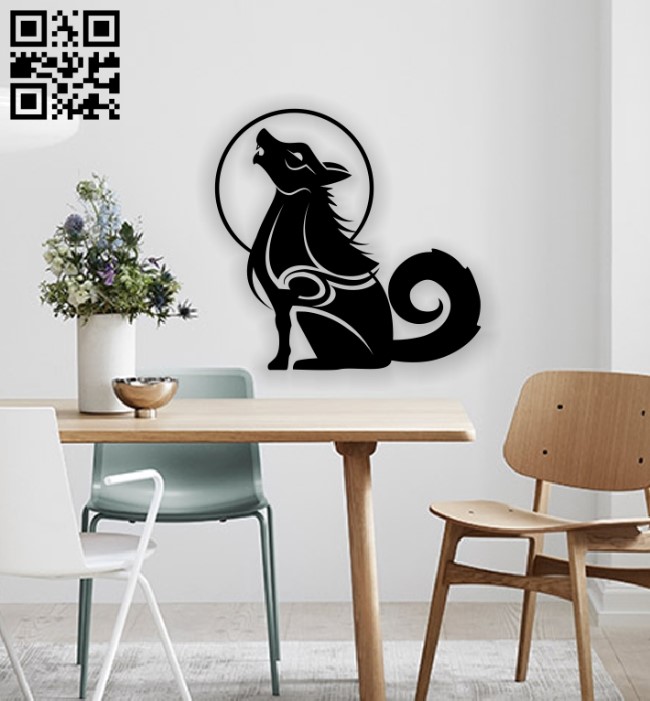 Wolf wall decor E0013591 file cdr and dxf free vector download for laser cut plasma