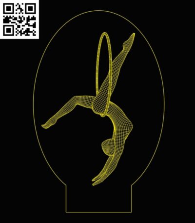 3D illusion led lamp Gymnasts E0013957 file cdr and dxf free vector download for laser engraving machine