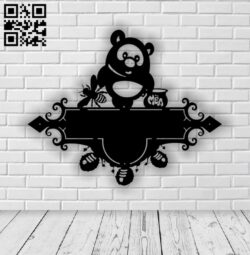 Bear address table E0013986 file cdr and dxf free vector download for laser cut plasma
