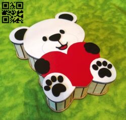 Bear box E0013890 file cdr and dxf free vector download for laser cut