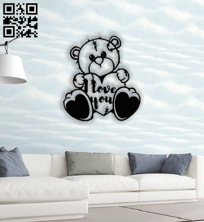 Bear wall decor E0013819 file cdr and dxf free vector download for laser cut plasma