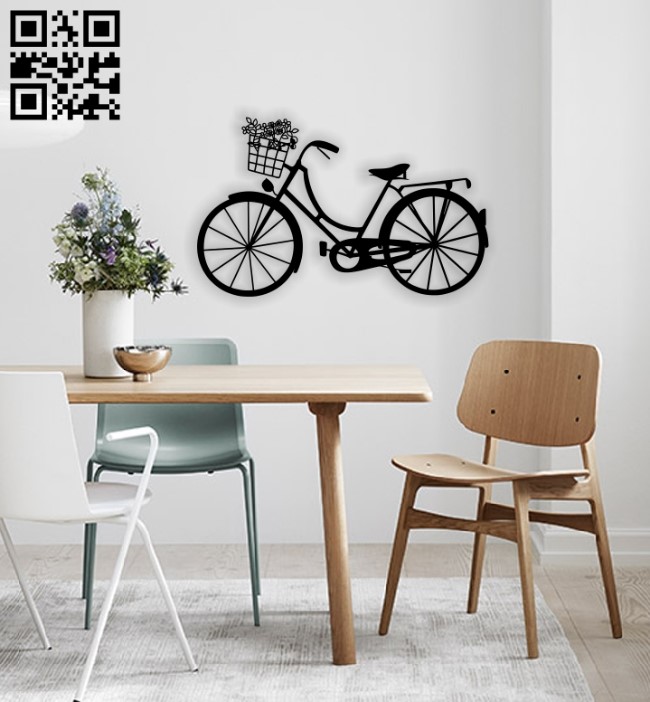 Bicycle wall decor E0014063 file cdr and dxf free vector download for laser cut plasma
