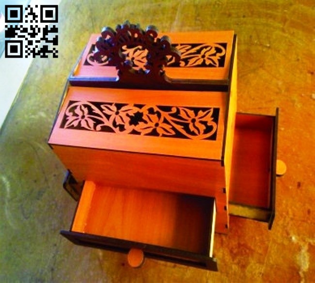 Box with drawers E0013863 file cdr and dxf free vector download for laser cut