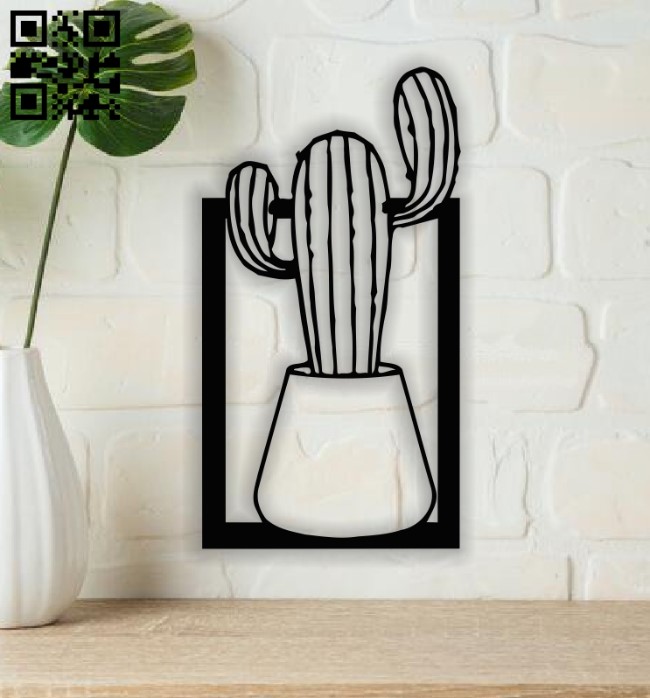 Cactus wall decor E0014004 file cdr and dxf free vector download for laser cut plasma