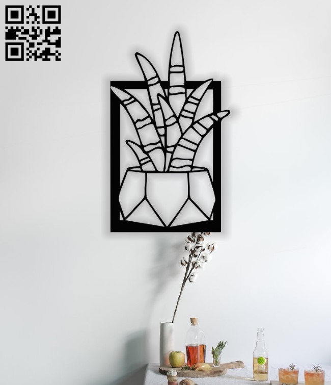 Cactus wall decor E0014035 file cdr and dxf free vector download for laser cut plasma