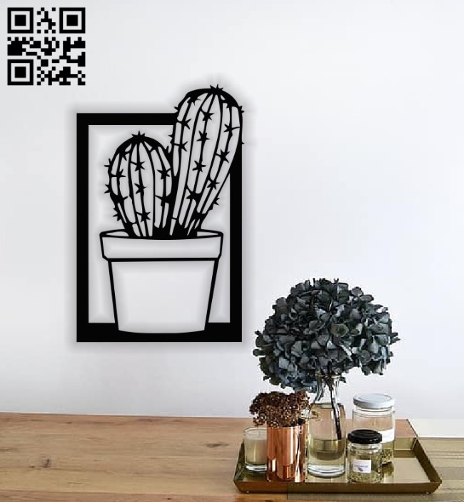 Cactus wall decor E0014036 file cdr and dxf free vector download for laser cut plasma