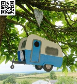 Caravan bird house E0013997 file cdr and dxf free vector download for laser cut