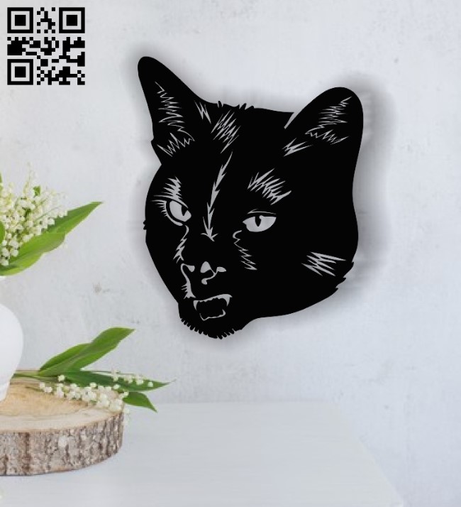 Cat face E0013740 file cdr and dxf free vector download for cnc cut plasma