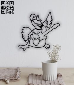 Chicken with guitar E0014039 file cdr and dxf free vector download for laser cut plasma