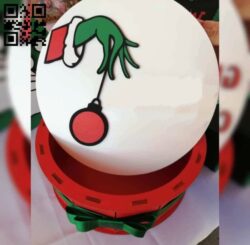 Christmas round box E0013978 file cdr and dxf free vector download for laser cut