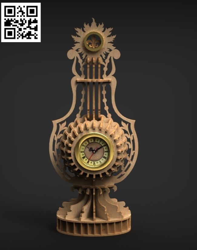 Clock E0013826 file cdr and dxf free vector download for laser cut