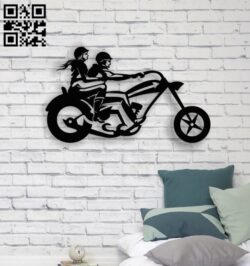 Couple on motorbike E0013855 file cdr and dxf free vector download for laser cut plasma