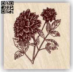 Dahlia flower E0013755 file cdr and dxf free vector download for laser engraving machine