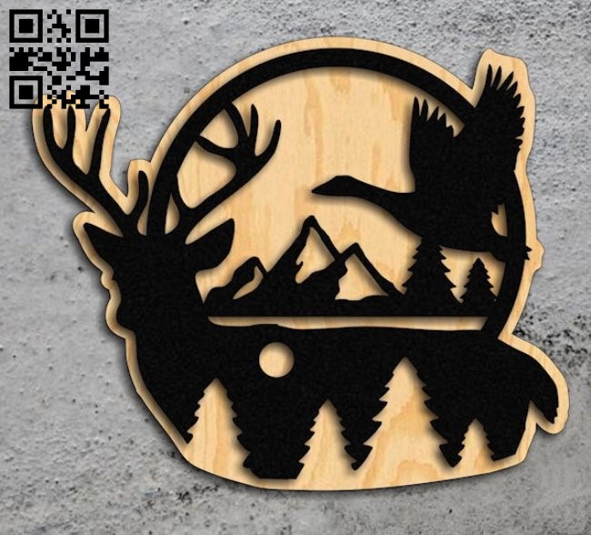 Deer E0013865 file cdr and dxf free vector download for laser cut