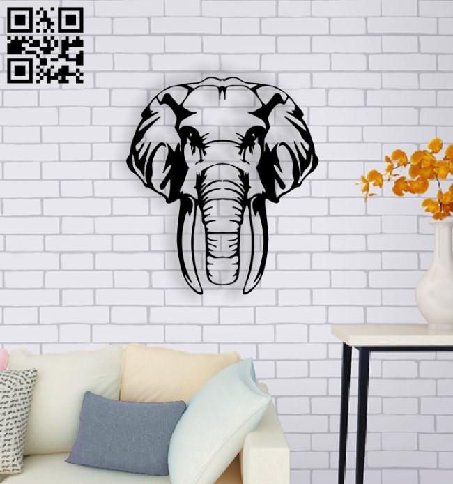 Elephant head E0014043 file cdr and dxf free vector download for laser cut plasma