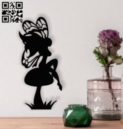 Fairy with mushroom E0013910 file cdr and dxf free vector download for laser cut plasma
