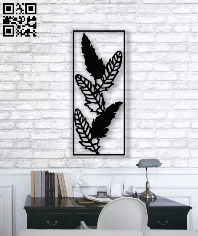 Feathers wall decor E0013820 file cdr and dxf free vector download for laser cut plasma