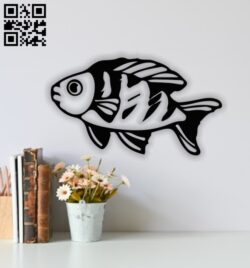 Fish wall decor E0013946 file cdr and dxf free vector download for laser cut plasma