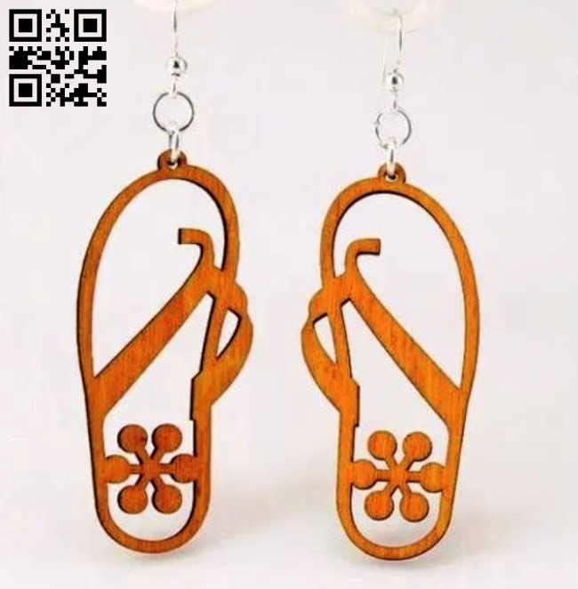 Flip-flop earring E0013913 file cdr and dxf free vector download for laser cut plasma