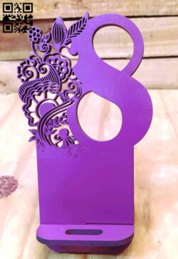 Flower phone stand E0013884 file cdr and dxf free vector download for laser cut