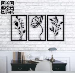 Flowers wall decor E0013814 file cdr and dxf free vector download for laser cut plasma