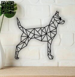 Geometric dog E0014052 file cdr and dxf free vector download for laser cut plasma