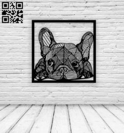 Geometric dog wall decor E0013813 file cdr and dxf free vector download for laser cut plasma