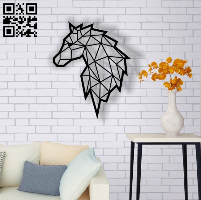 Geometric horse E0013747 file cdr and dxf free vector download for laser cut plasma