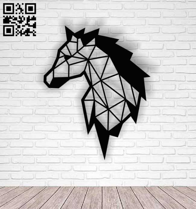 Geometric horse E0013748 file cdr and dxf free vector download for laser cut plasma