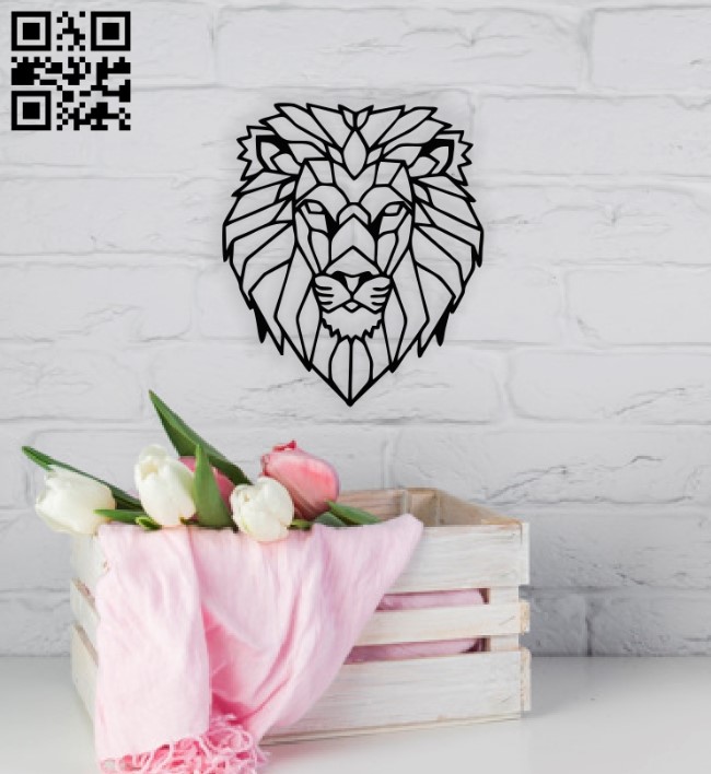 Geometric lion E0014053 file cdr and dxf free vector download for laser cut plasma