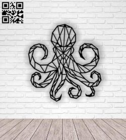 Geometric octopus E0013943 file cdr and dxf free vector download for laser cut plasma