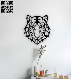 Geometric tiger E0014018 file cdr and dxf free vector download for laser cut plasma