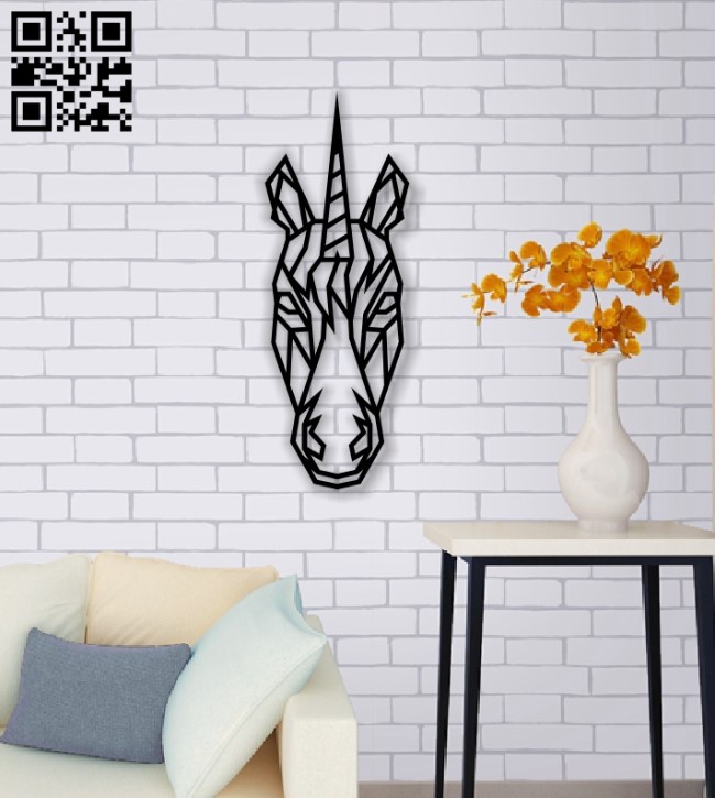 Geometric unicorn E0013944 file cdr and dxf free vector download for laser cut plasma