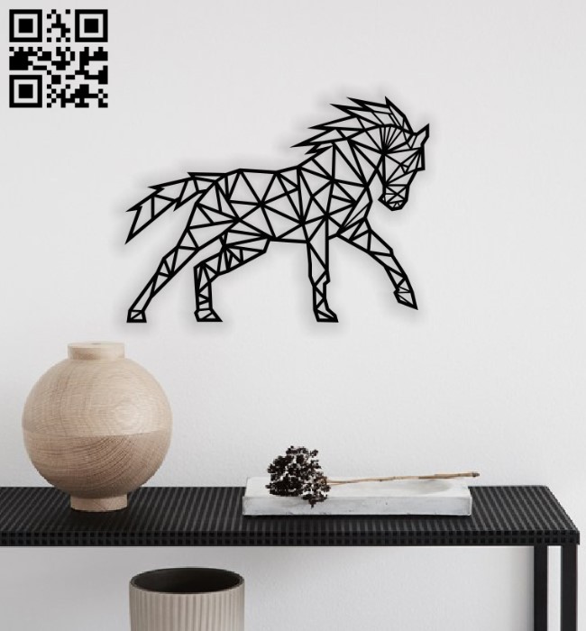Geometric unicorn E0014014 file cdr and dxf free vector download for laser cut plasma