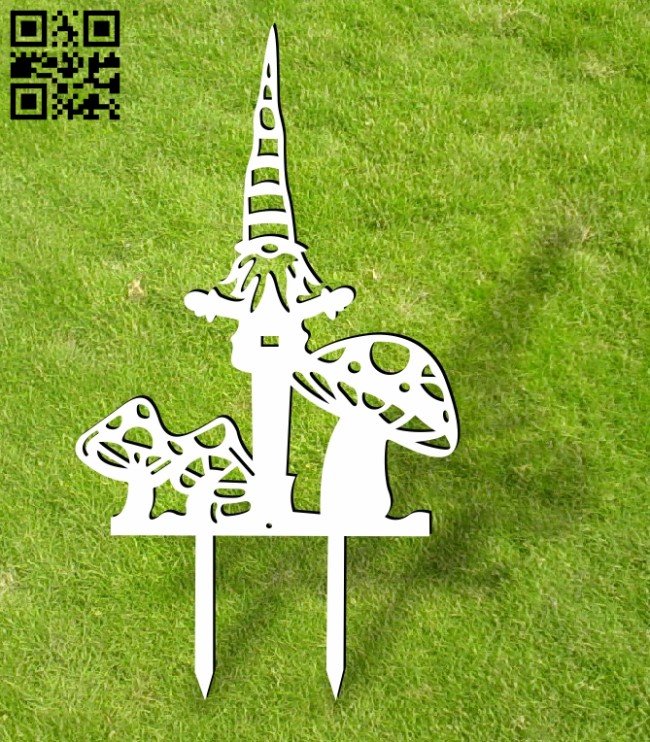 Gnome ornament stakes garden yard E0013938 file cdr and dxf free vector download for laser cut plasma