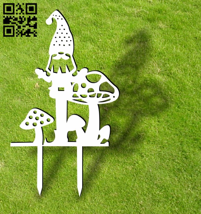 Gnome ornament stakes garden yard E0013941 file cdr and dxf free vector download for laser cut plasma