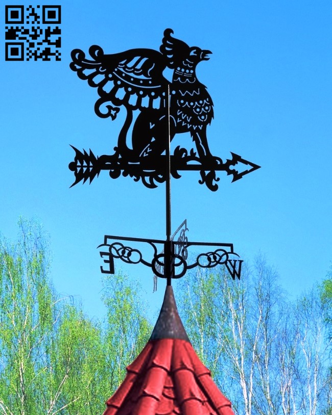 Griffon weather wind vane E0013907 file cdr and dxf free vector download for laser cut plasma