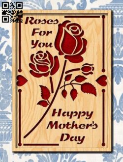 Happy mother’s day card E0013866 file cdr and dxf free vector download for laser cut