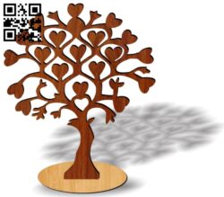 Heart tree E0013746 file cdr and dxf free vector download for laser cut