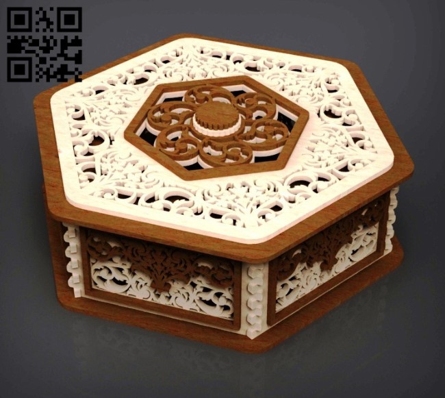 Hexagonal box E0014029 file cdr and dxf free vector download for laser cut 5 Hexagonal box E0014029 file cdr and dxf free vector download for laser cut