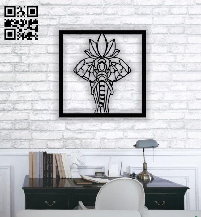 Hindu elephant wall decor E0013839 file cdr and dxf free vector download for laser cut plasma