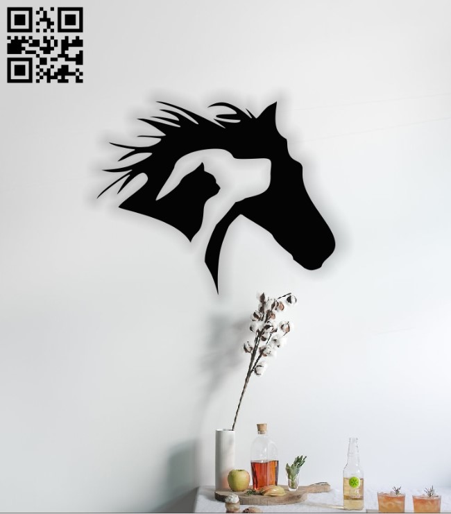 Horse E0014028 file cdr and dxf free vector download for laser cut plasma