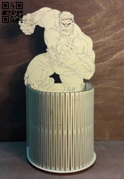 Hulk pencil holder E0013729 file cdr and dxf free vector download for laser cut