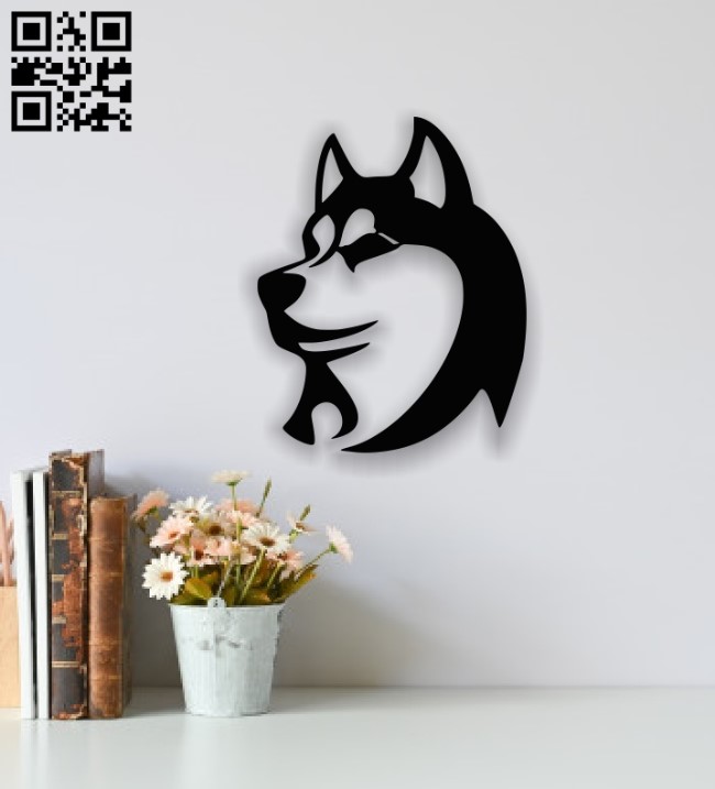 Husky face E00137887 file cdr and dxf free vector download for laser cut plasma