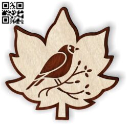 Leaf bird E0013992 file cdr and dxf free vector download for laser cut